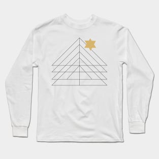 Minimal Geometric Christmas Tree Long Sleeve T-Shirt